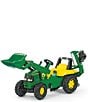 John Deere Pedal Loader with Backhoe, Color:Green - Image 1