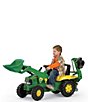 John Deere Pedal Loader with Backhoe, Color:Green - Image 2