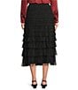 John Mark A-Line Tiered Tulle Pull-On Skirt, Color:Black - Image 2