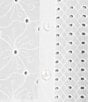 John Mark Allover Embroidered Eyelet Wire Neck Long Roll-Tab Sleeve Button Front Blouse, Color:White - Image 6