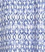 John Mark Allover Ikat Print Point Collar 3/4 Sleeve Hi-Low Hem Button Front Shirt, Color:Blue Print - Image 6
