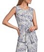 John Mark Coordinating Woven Toile Print Round Neck Sleeveless Button Front Vest - Image 1