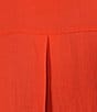 Color:Orange Crush - Image 4 - Crinkle Short Dolman Sleeve Point Collar Button Front Shirt
