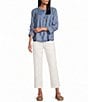 John Mark Denim Round Neck 3/4 Cinched Sleeve Tunic - Image 5