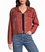 John Mark Denim Stud Point Collar Long Sleeve Button Front Jacket - Image 1
