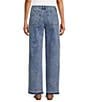 John Mark Denim Wide Leg Jacquard Inset Stripe Jeans - Image 2