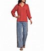 John Mark Denim Wide Leg Jacquard Inset Stripe Jeans - Image 5