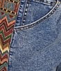John Mark Denim Wide Leg Jacquard Inset Stripe Jeans - Image 6