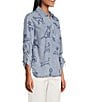 John Mark Dog Embroidered Wire Collar 3/4 Cinched Sleeve Tunic - Image 3