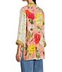 John Mark Embroidered Floral Abstract Kimono, Color:Multi - Image 4
