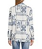 John Mark Embroidered Floral Eyelet Patchwork Point Collar Long Roll-Tab Sleeve Button Front Shirt - Image 4