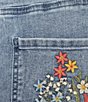 John Mark Embroidered Floral Flare Crop Jeans - Image 4
