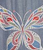 John Mark Embroidered Multi Floral Point Collar Long Roll-Tab Sleeve Tie-Front Top, Color:Floral Multi - Image 6