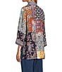 John Mark Embroidered Patchwork 3/4 Sleeve Open Front Kimono, Color:Multi - Image 4