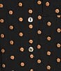 John Mark Embroidered Polka Dot Cinch Tie Sleeve Button Front Tunic, Color:Black - Image 6