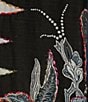 John Mark Embroidered Scarf Jacquard Point Collar Long Roll-Tab Sleeve Button Front Blouse, Color:Blue Multiple - Image 5