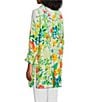 John Mark Floral Point Collar 3/4 Sleeve Button Front Tunic, Color:Floral Multi - Image 4