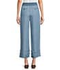 John Mark Frayed Pull-On Wide Leg Pants, Color:Light Indigo - Image 2