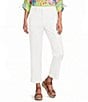John Mark Front Button Detail Wide Leg Ankle Pants - Image 1