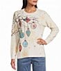 John Mark Holiday Print With Rhinestones Sweater - Image 1