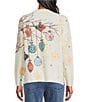John Mark Holiday Print With Rhinestones Sweater - Image 2