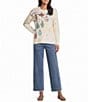 John Mark Holiday Print With Rhinestones Sweater - Image 3