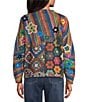 John Mark Knit Allover Print V-Neck Long Sleeve Button Front Cardigan - Image 2