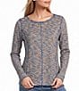 John Mark Knit Space Dyed Round Neck Long Sleeve Top - Image 1