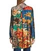 John Mark Large Multi Floral Print Point Collar Long Sleeve Roll Tab Button Up Tunic, Color:Floral Multi - Image 13