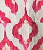 Color:Fuchsia Print - Image 6 - Linen Blend Wire Collar Button Front Roll Tab Sleeve Tunic