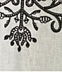 John Mark Linen Embroidered Split V-Neck 3/4 Sleeve Tunic, Color:Black White - Image 4