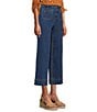 John Mark Mid Waist Wide Leg Patch Pocket Wide Leg Denim Pants, Color:Dark Denim - Image 3