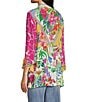 John Mark Mixed Floral Print 3/4 Sleeve Open Front Kimono, Color:Floral Multiple - Image 4