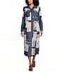 John Mark Mixed-Media Embroidered Floral Eyelet Patchwork Button-Front Shirt Dress - Image 6