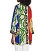 John Mark Multi Print Open Front 3/4 Sleeve Kimono, Color:Geometric Multi - Image 4