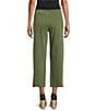 John Mark Petite Size Colored Denim Wide Leg 5-Pocket Frayed Hem Jeans, Color:Olive - Image 2