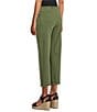 John Mark Petite Size Colored Denim Wide Leg 5-Pocket Frayed Hem Jeans, Color:Olive - Image 4