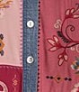 John Mark Petite Size Embroidered Patchwork Point Collar Long Sleeve Button-Front Shirt - Image 4