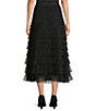 John Mark Petite Size Ruffled Tulle Tiered Pull-On A-Line Midi Skirt - Image 2