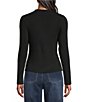 John Mark Petite Size Solid Ribbed Knit Mock Neck Long Sleeve Sweater - Image 2