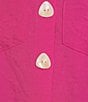 John Mark Petite Size Solid Woven 3/4 Sleeve Wire Collared Button Front Patch Pocket Camp Shirt - Image 4