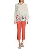 Color:Coral - Image 5 - Petite Size Stretch Straight Leg Pants