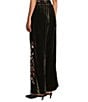 John Mark Petite Size Velvet Floral Embroidered Hem Wide Leg Pull-On Pants - Image 4