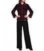 John Mark Petite Size Velvet Wide Leg Smocked Waist Pull-On Pants - Image 3