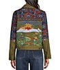John Mark Petite Size Woven Embroidered Patchwork Floral Lining Point Collar Long Sleeve Button Front Jacket - Image 2