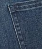 Color:Medium Denim - Image 5 - Plus Size 5 Pocket Floral Embrioderd Double Fringe Hem Straight Leg Jeans