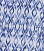 John Mark Plus Size Allover Ikat Print Point Collar 3/4 Sleeve Hi-Low Hem Button-Front Shirt, Color:Blue Print - Image 6