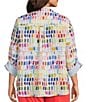 John Mark Plus Size Allover Pantone Swatch Print Point Collar 3/4 Cinched Sleeve Button Front Shirt - Image 2