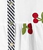 John Mark Plus Size Cherry Embroidered Gingham Trim Split Round Neck 3/4 Puff Sleeve Peplum Top - Image 4