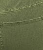 John Mark Plus Size Colored Denim Wide Leg 5-Pocket Frayed Hem Jeans, Color:Olive - Image 4